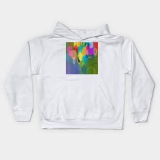 Rainbow Floral Meadow Bouquet Kids Hoodie